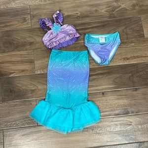 Disney mermaid 3 piece bikini set.